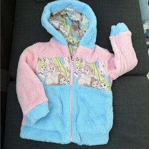 Reversible Disney Princess Print Hooded Jacket with Blue Trim